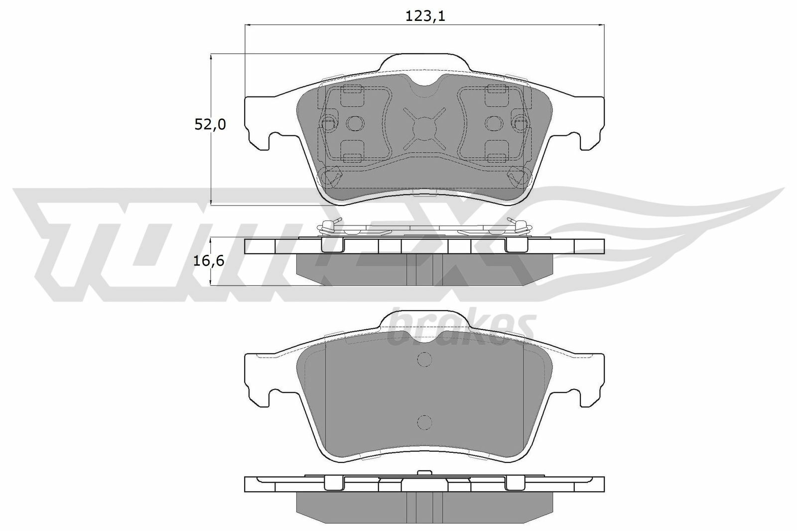 Sada brzdových destiček, kotoučová brzda TOMEX Brakes